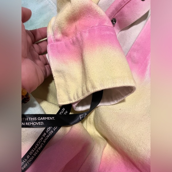 Fashion nova Really Out Here Tie Dye Denim Romper (L) - Picture 3 of 7